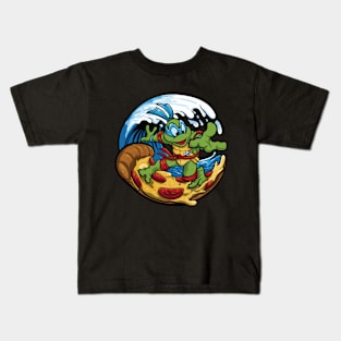 Pizza Shredder Wave Rider Kids T-Shirt